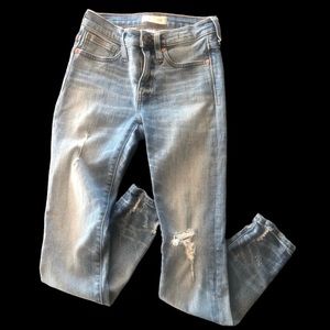 MADEWELL 9” High-Rise Skinny Jean, Destructured-Hem Edition